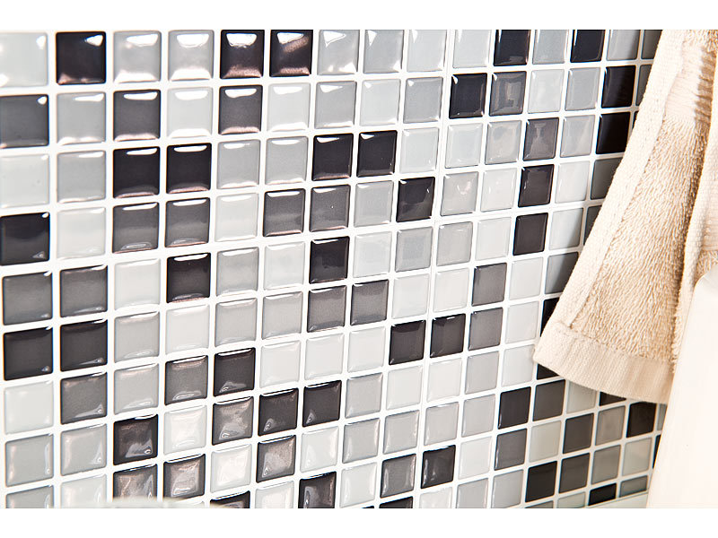 infactory Fliesen Selbstklebende 3DMosaikFliesenaufkleber "Dezent