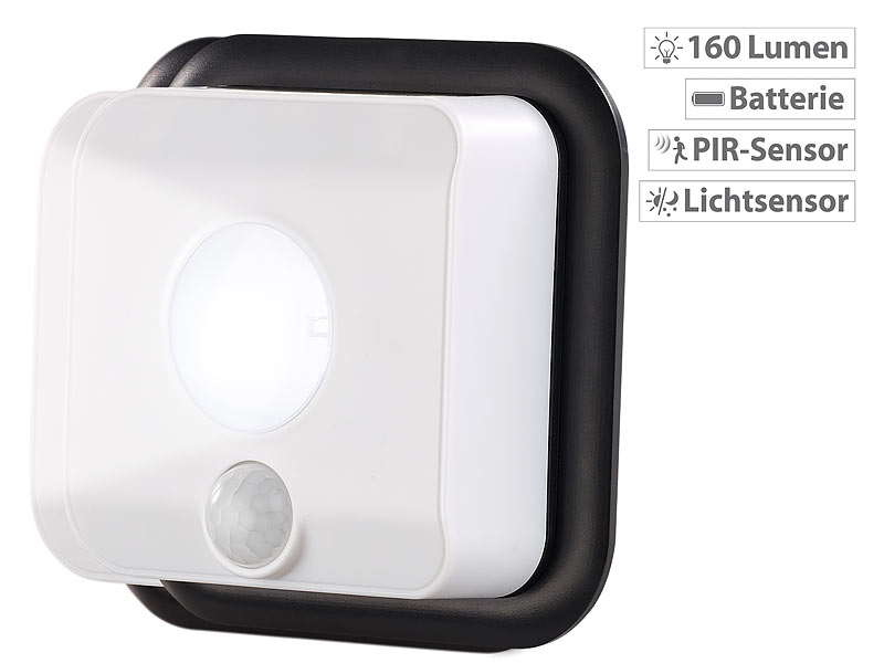 PEARL Wandlampen mit Batterie BatterieLEDWandleuchte, Licht