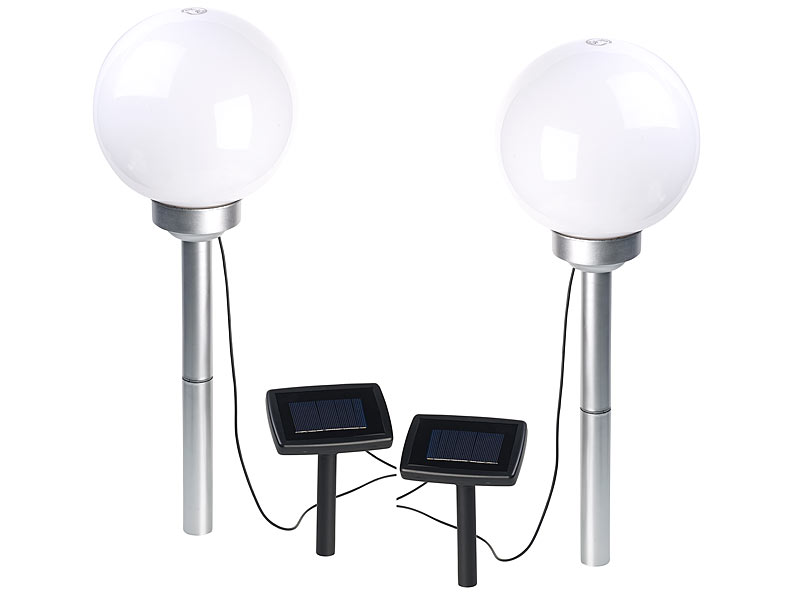 Lunartec LED Leuchtkugel 2erSet SolarLEDLeuchtkugeln, rotierender