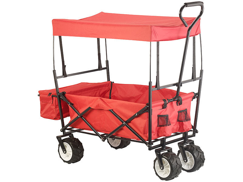 Xcase Leiterwagen Faltbarer Bollerwagen mit Dach und OffroadRädern