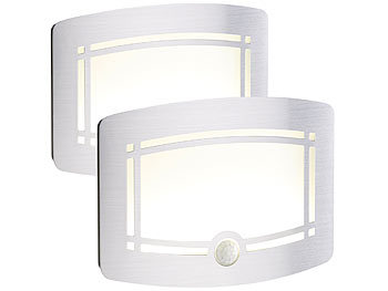 Lunartec Licht Ohne Strom: 2Er-Set 2-Stufige Batterie-Led-Wandleuchten, Bewegungs-/Lichtsensor (Leuchte Mit Bewegungsmelder)