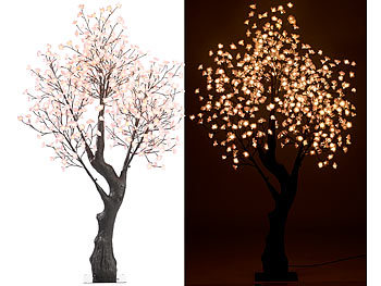 Luminea Kirschblütenbaum: Led-Deko-Kirschbaum, 576 Beleuchtete Blüten, 200 Cm, Für Innen & Außen (Led Baum Kirschblüten)