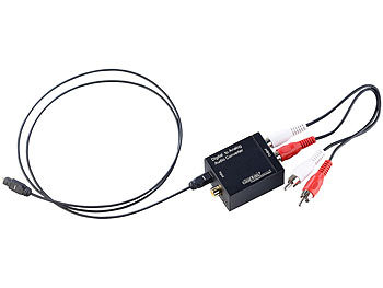 Auvisio Digital Analog Wandler: Audio-Konverter Digital (Toslink/Koaxial) Zu Analog (Cinch) Mit Kabel (Optisches Kabel Auf Cinch)