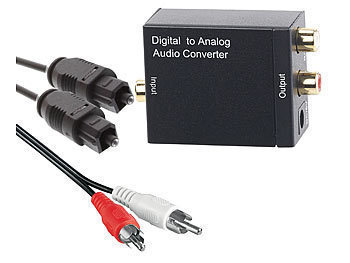 Auvisio Digital Analog Wandler: Audio-Konverter Digital (Toslink/Koaxial) Zu Analog (Cinch) Mit Kabel (Optisches Kabel Auf Cinch)