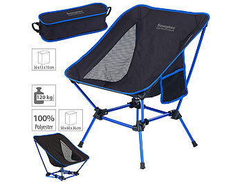 Semptec Klappstuhl: Klappbarer Campingstuhl, 2 Sitzhöhen, Tasche, Extra- Leicht, Bis 120 Kg (Stuhl)