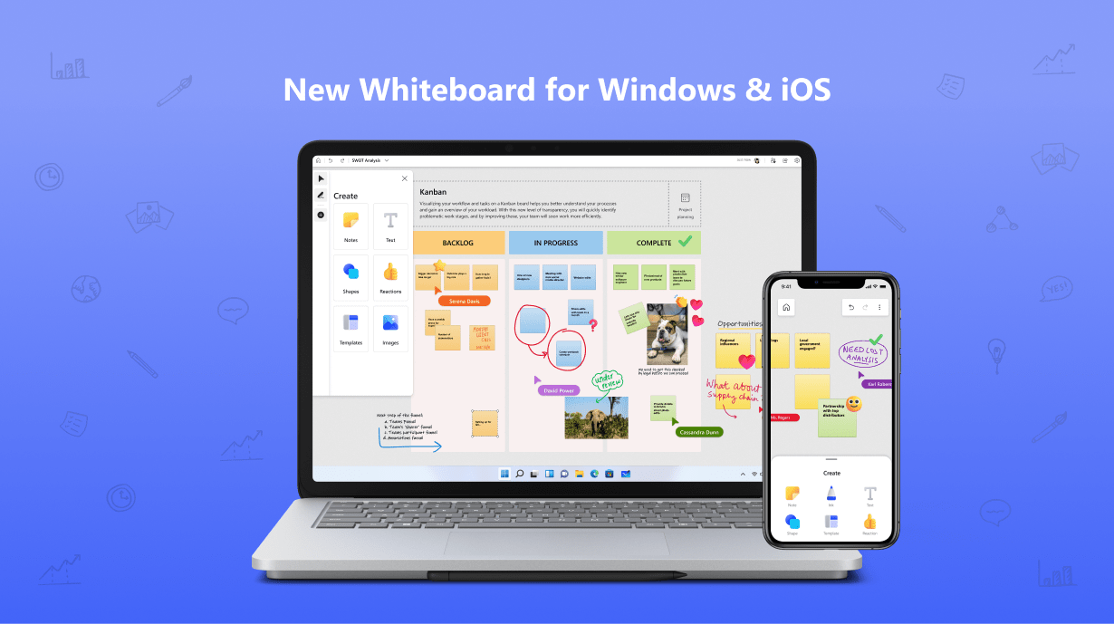 Microsoft Whiteboard se actualiza en Windows con la nueva interfaz