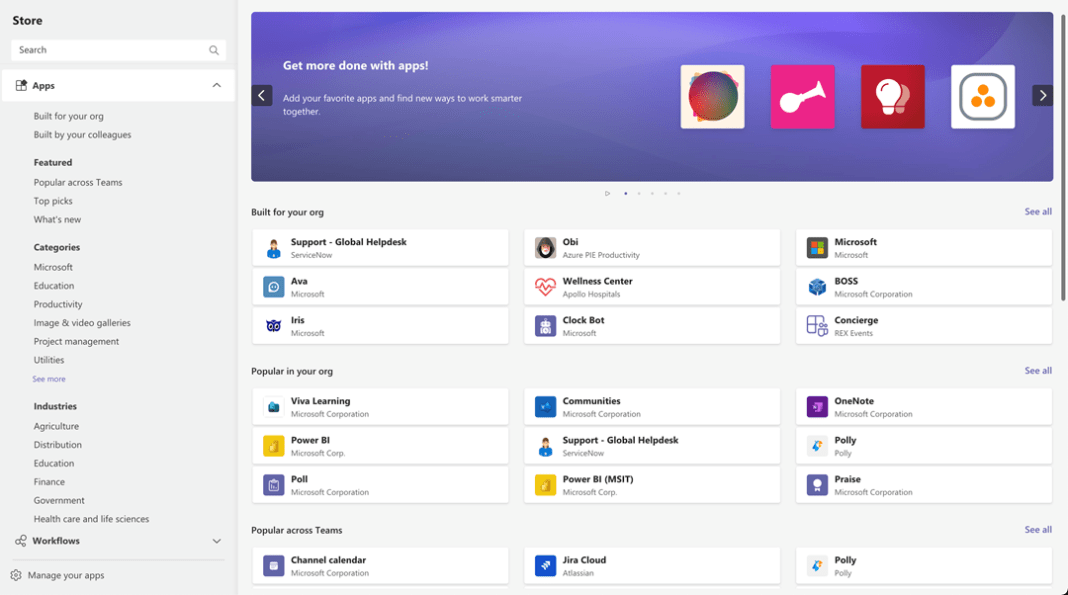 La Microsoft Teams Store se renueva por completo para encontrar apps