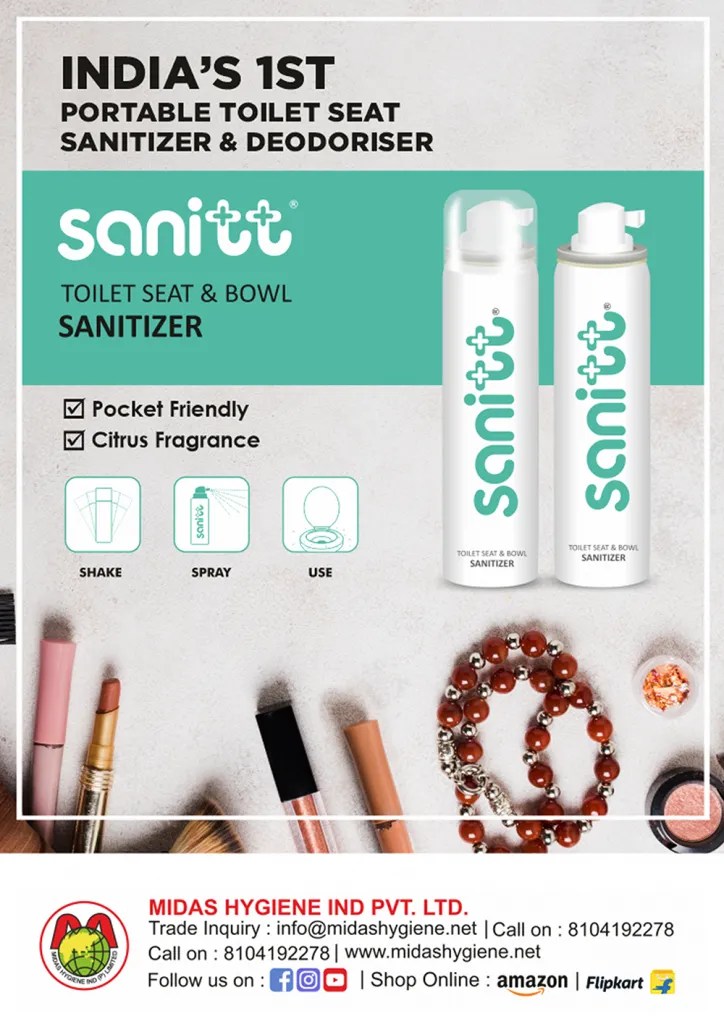 Sanitt Toilet Seat & Bowl Sanitizer Midas Hygiene Industries Pvt. Ltd.