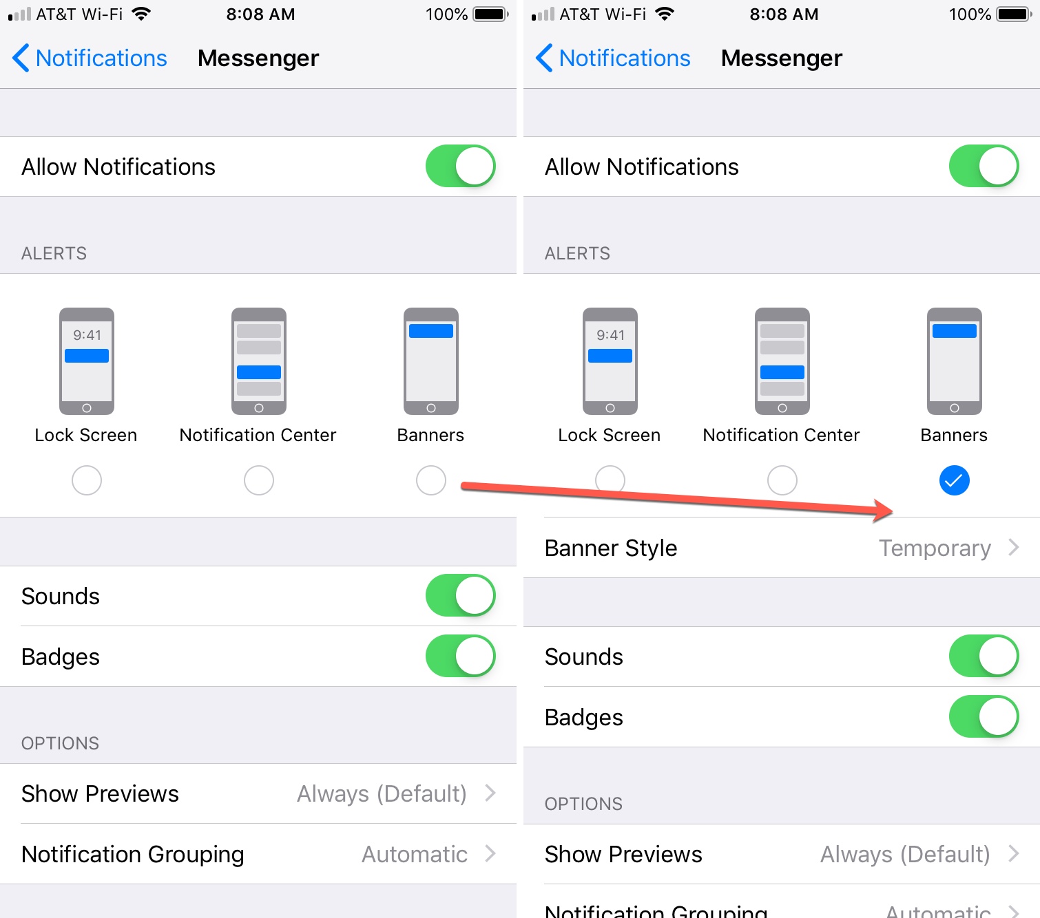 How to make notifications persistent on iPhone and iPad Mid Atlantic