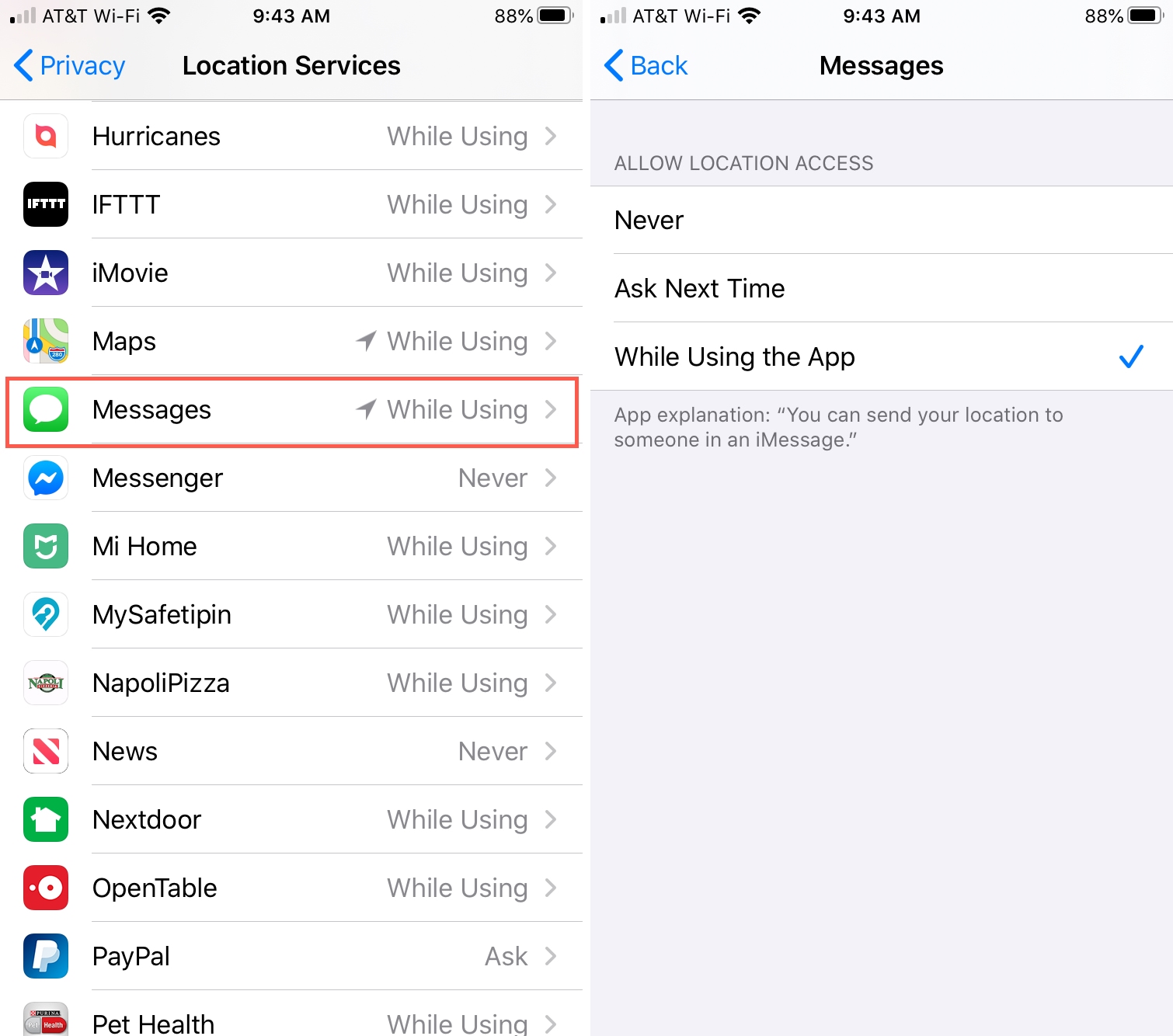 How to send your current location on Apple Watch in Messages Mid