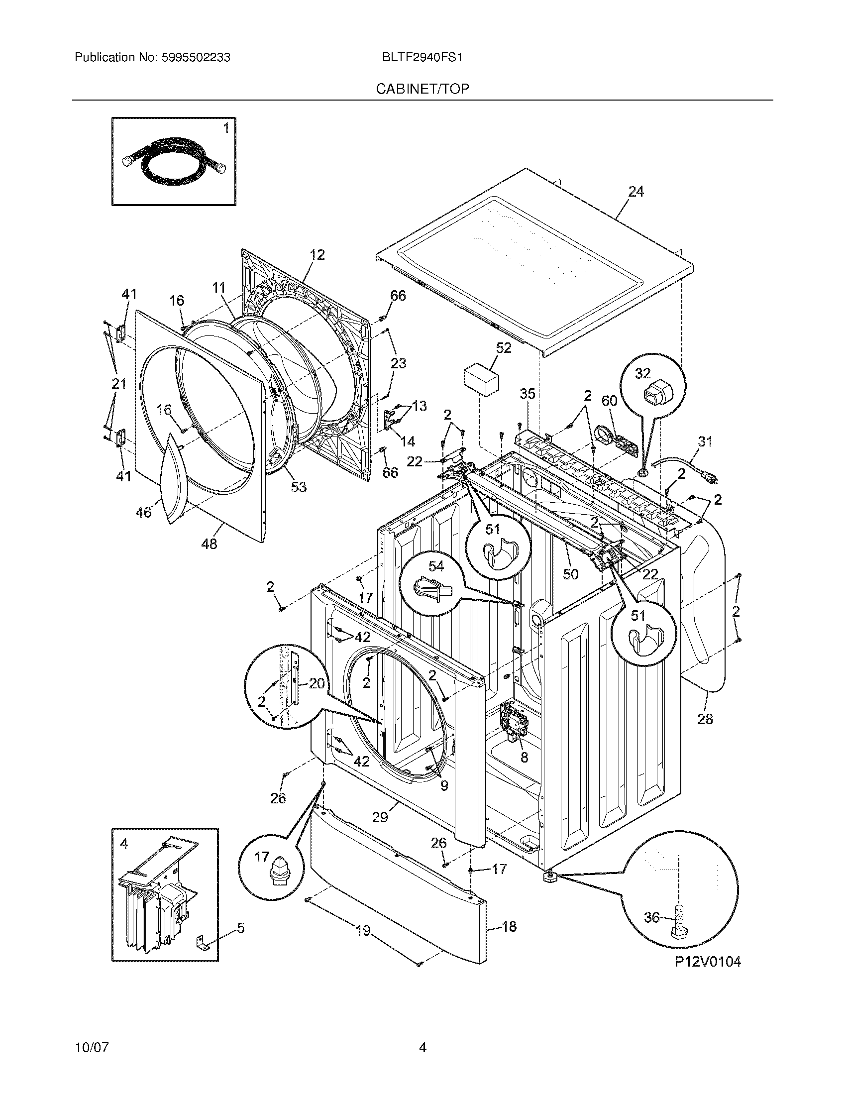 Plans et pièces pour Electrolux Washer modèle BLTF2940FS1 chez Midbec