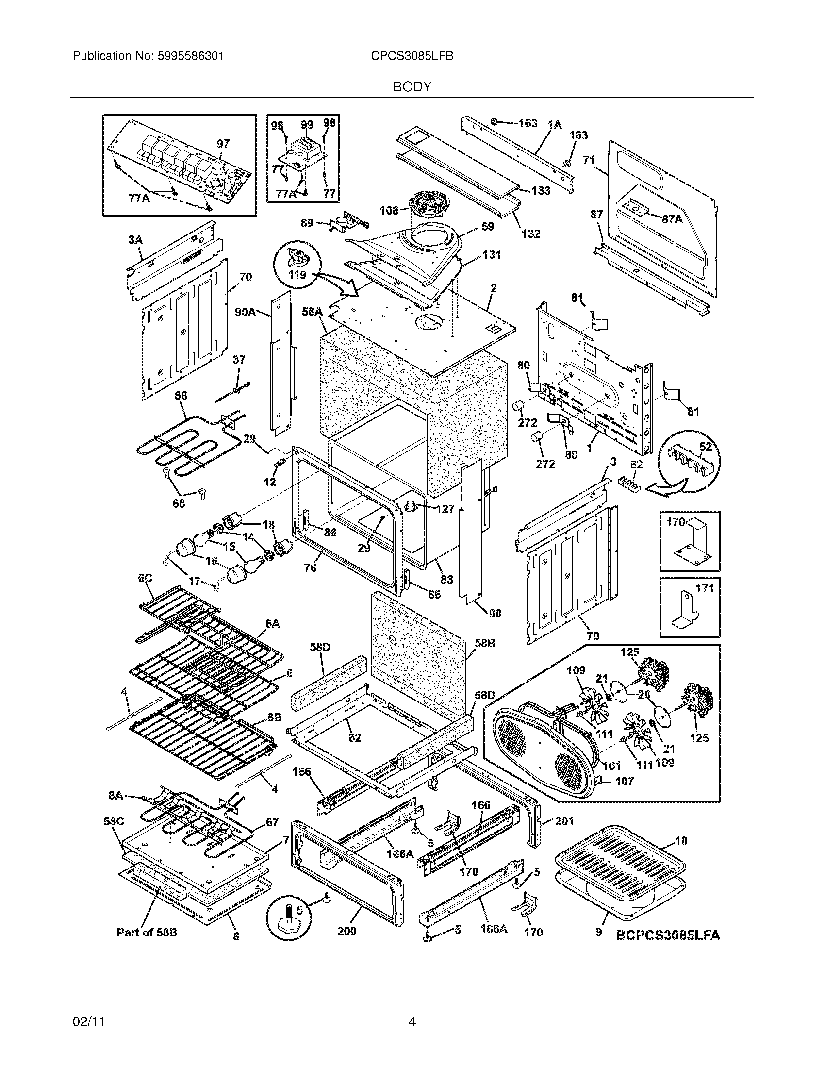 Parts and plans for Electrolux Range model CPCS3085LFB at Midbec