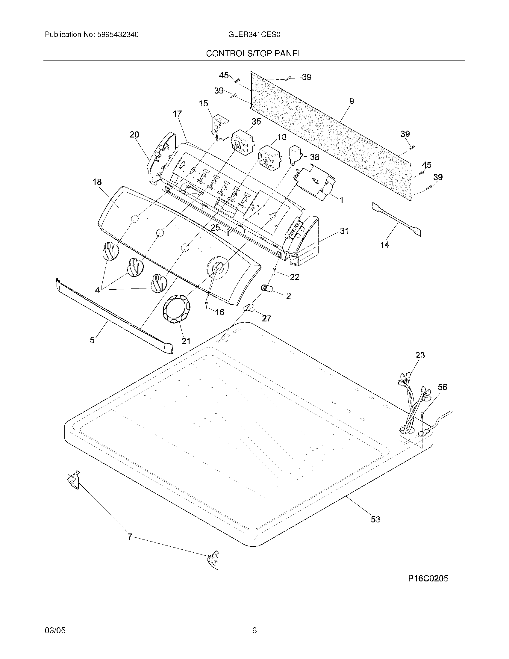 Plans et pièces pour Electrolux Dryer modèle GLER341CES0 chez Midbec