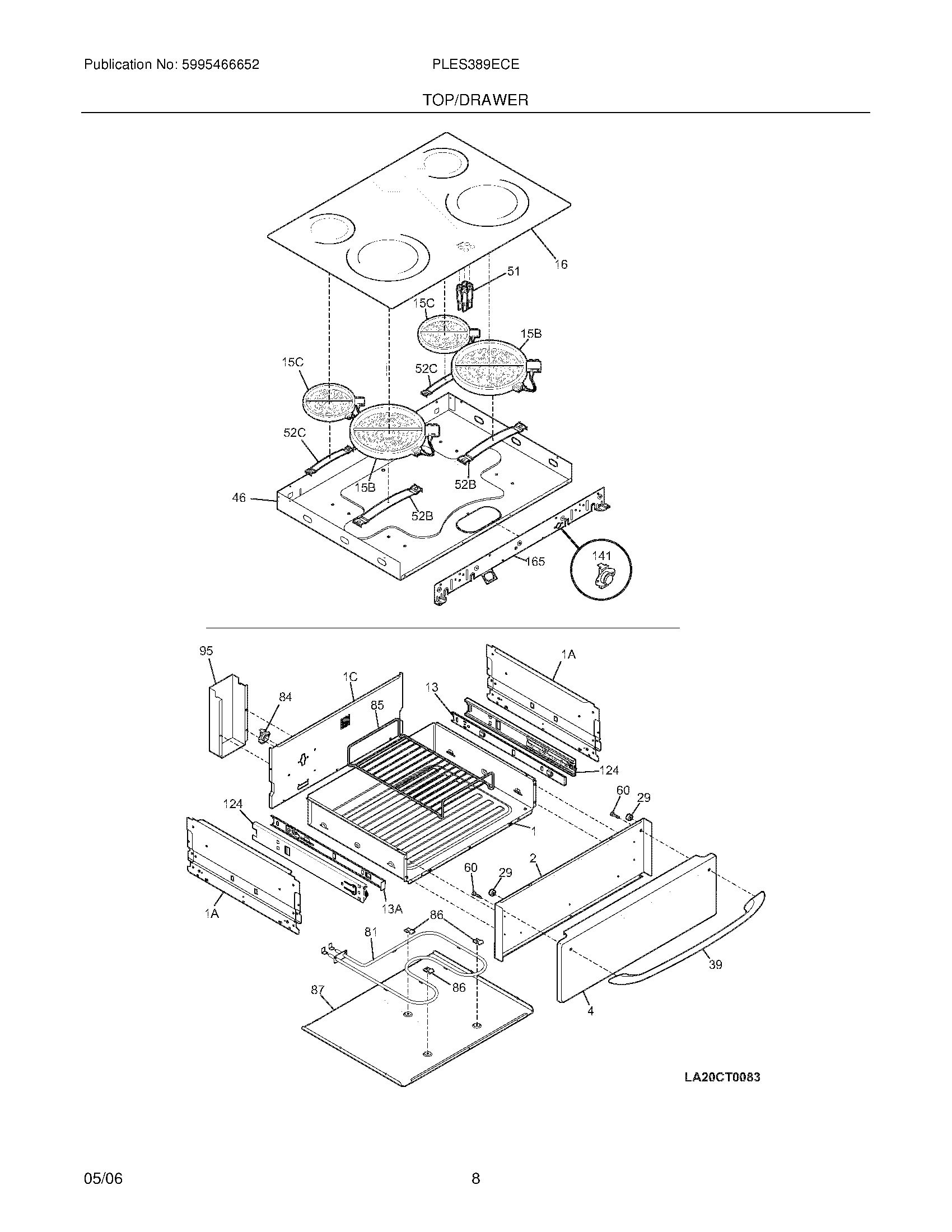 Parts and plans for Electrolux Range model PLES389ECE at Midbec
