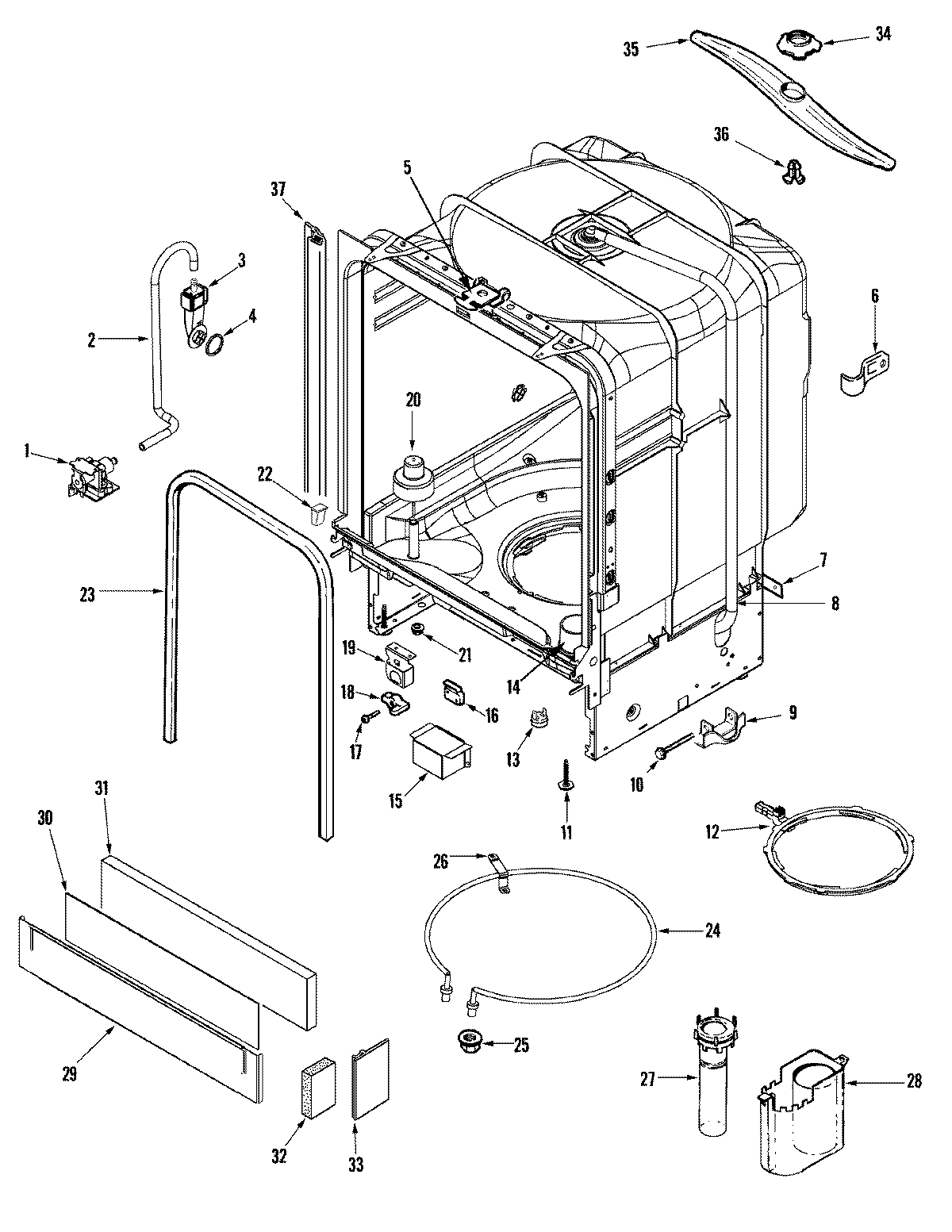 Parts and plans for Maytag Dishwasher model JDB7900AWW at Midbec