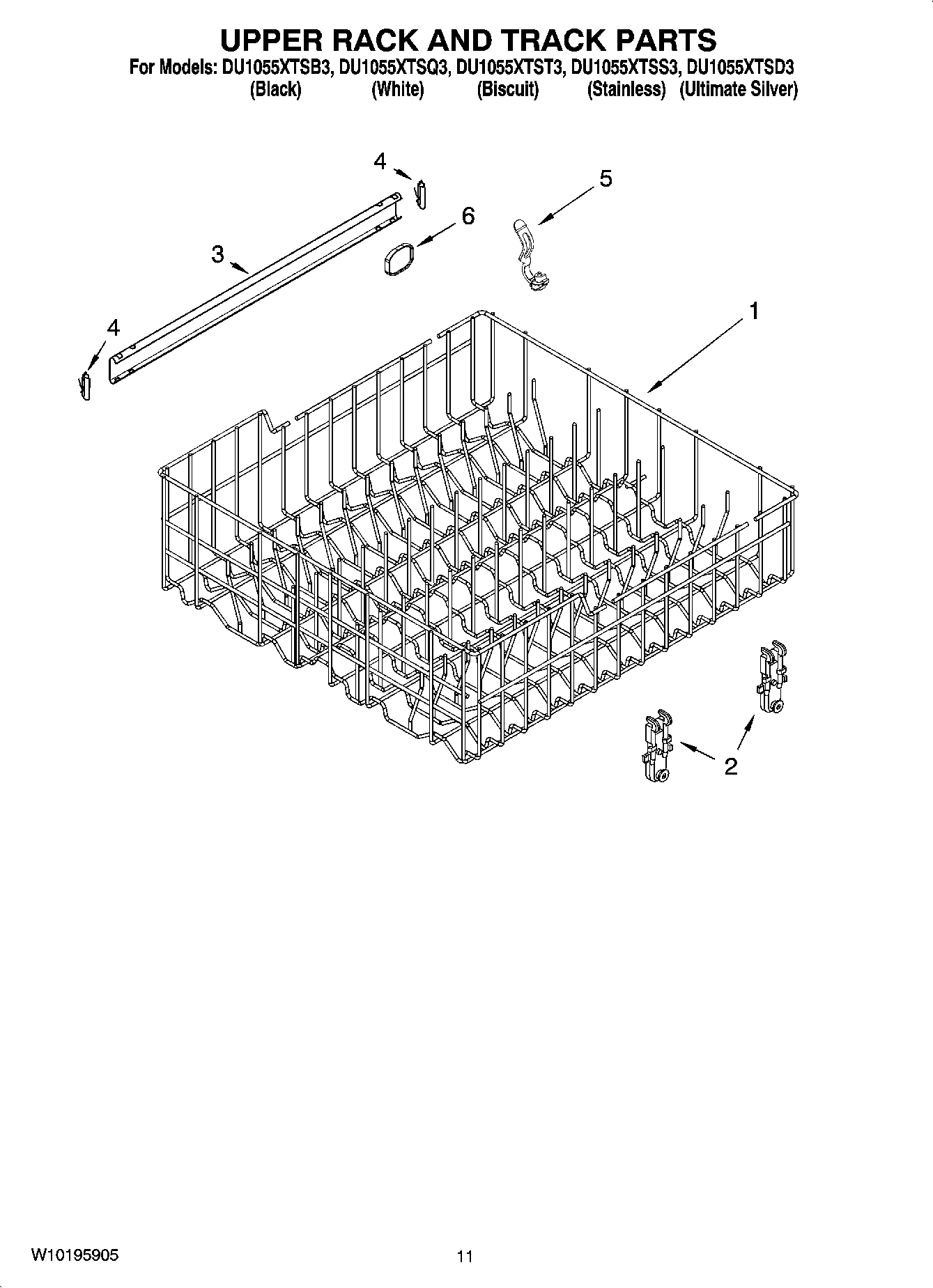 Plans et pièces pour Whirlpool Undercounter Dishwasher modèle
