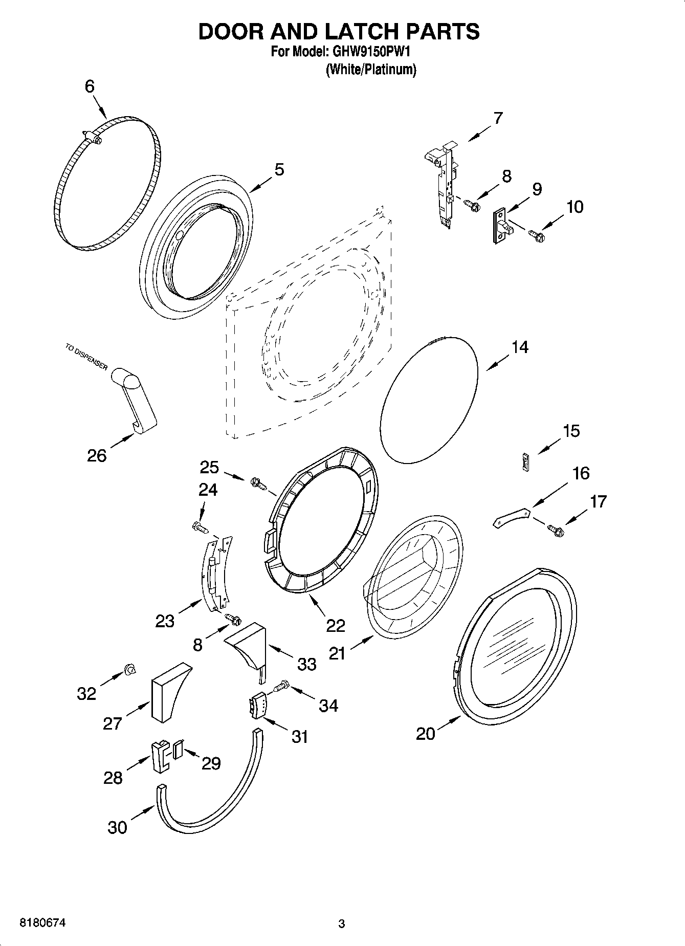 Plans et pièces pour Whirlpool Automatic Washer modèle GHW9150PW1 chez
