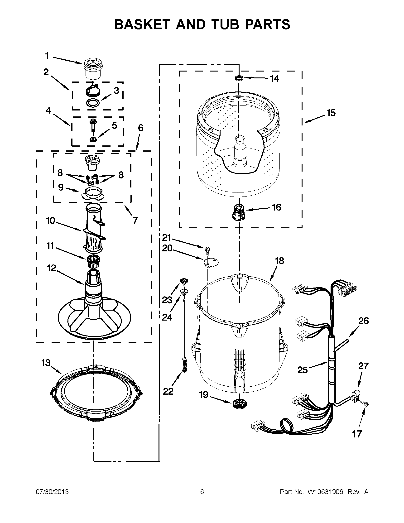 Plans et pièces pour Whirlpool Automatic Washer modèle WTW4800BQ0 chez