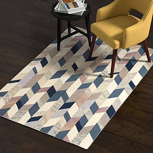 Rivet Modern Geometric Wool Area Rug Mid Decco