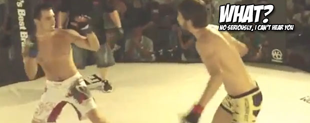 Here's a rare case of a fighter sticking his chin out and taunting his