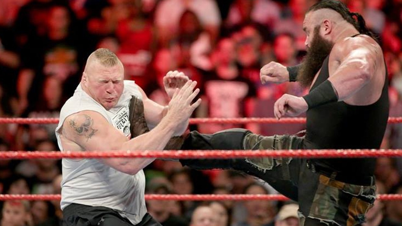 Brock Lesnar Punches Opponent In The Head During WWE Royal Rumble Event MiddleEasy