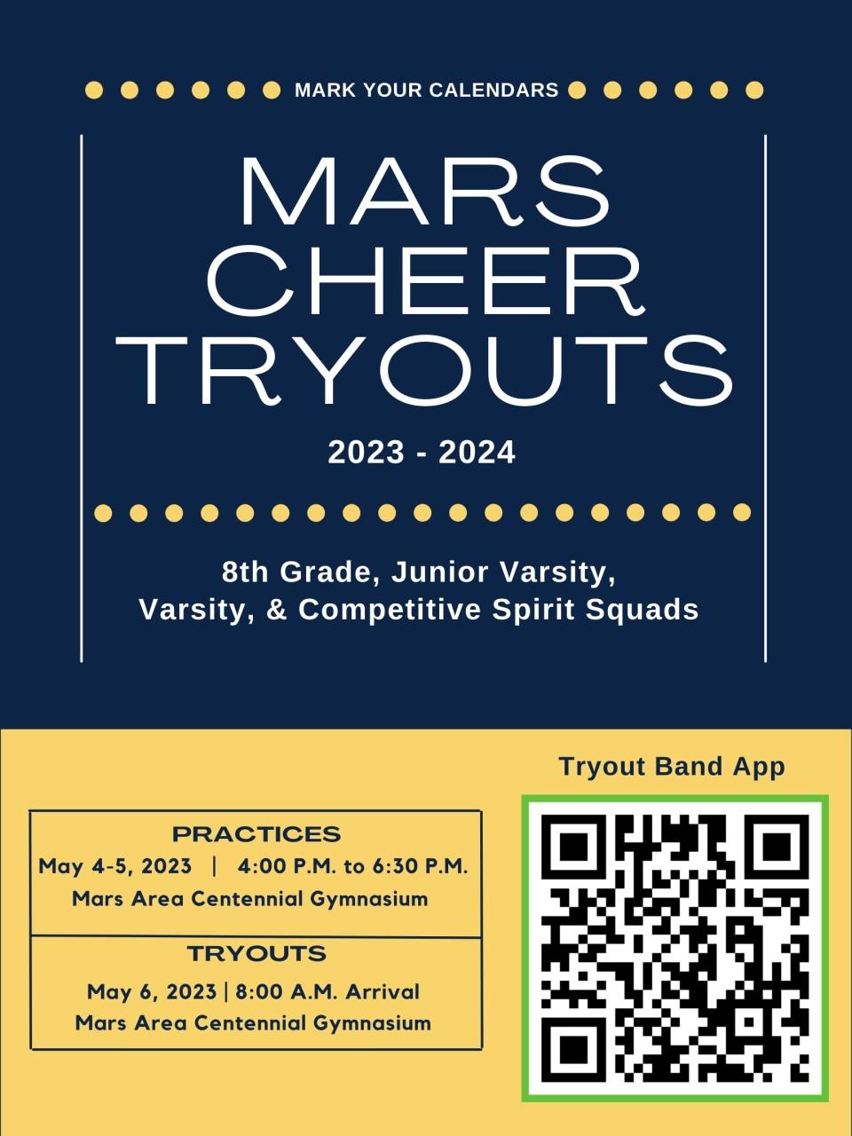 20232024 Cheerleading Tryout Information Mars Area Middle School