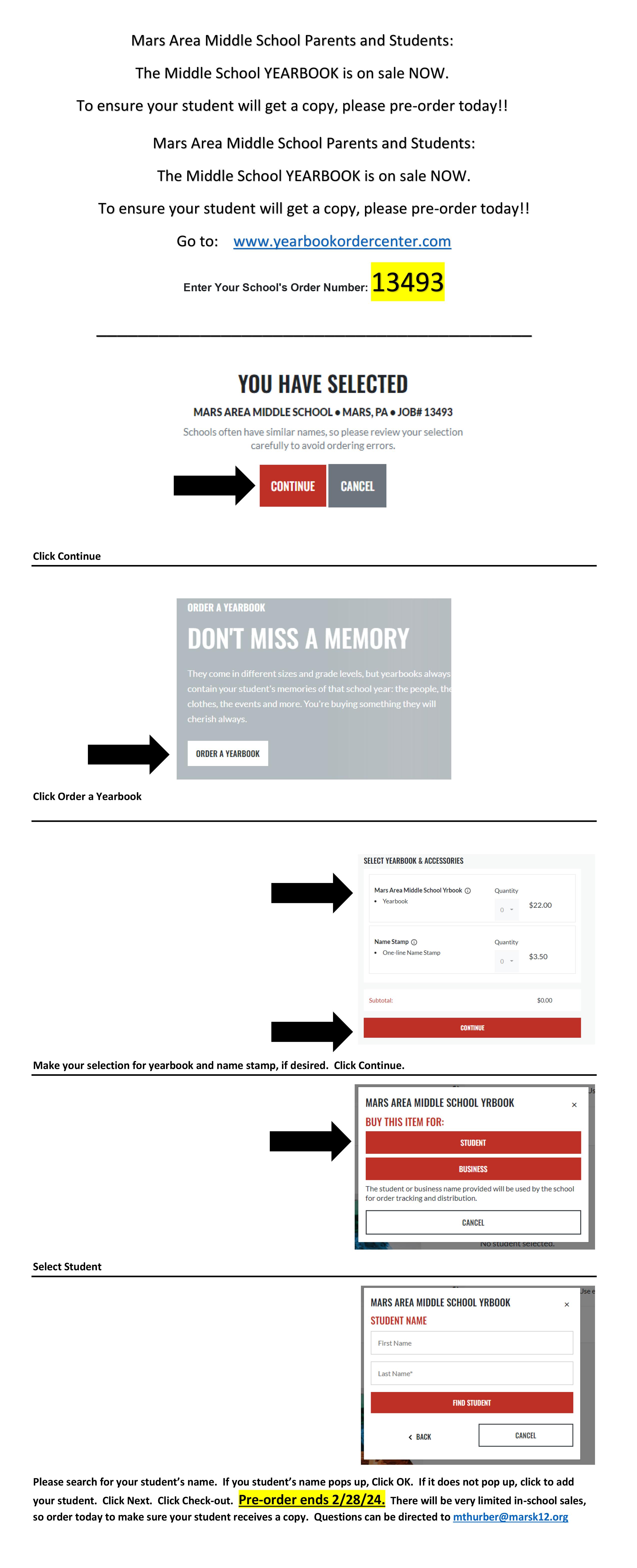 Middle School Yearbook Sales Available Online Mars Area Middle School