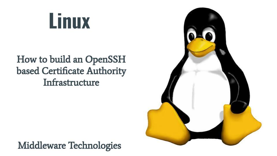 How to build an OpenSSH based Certificate Authority Infrastructure
