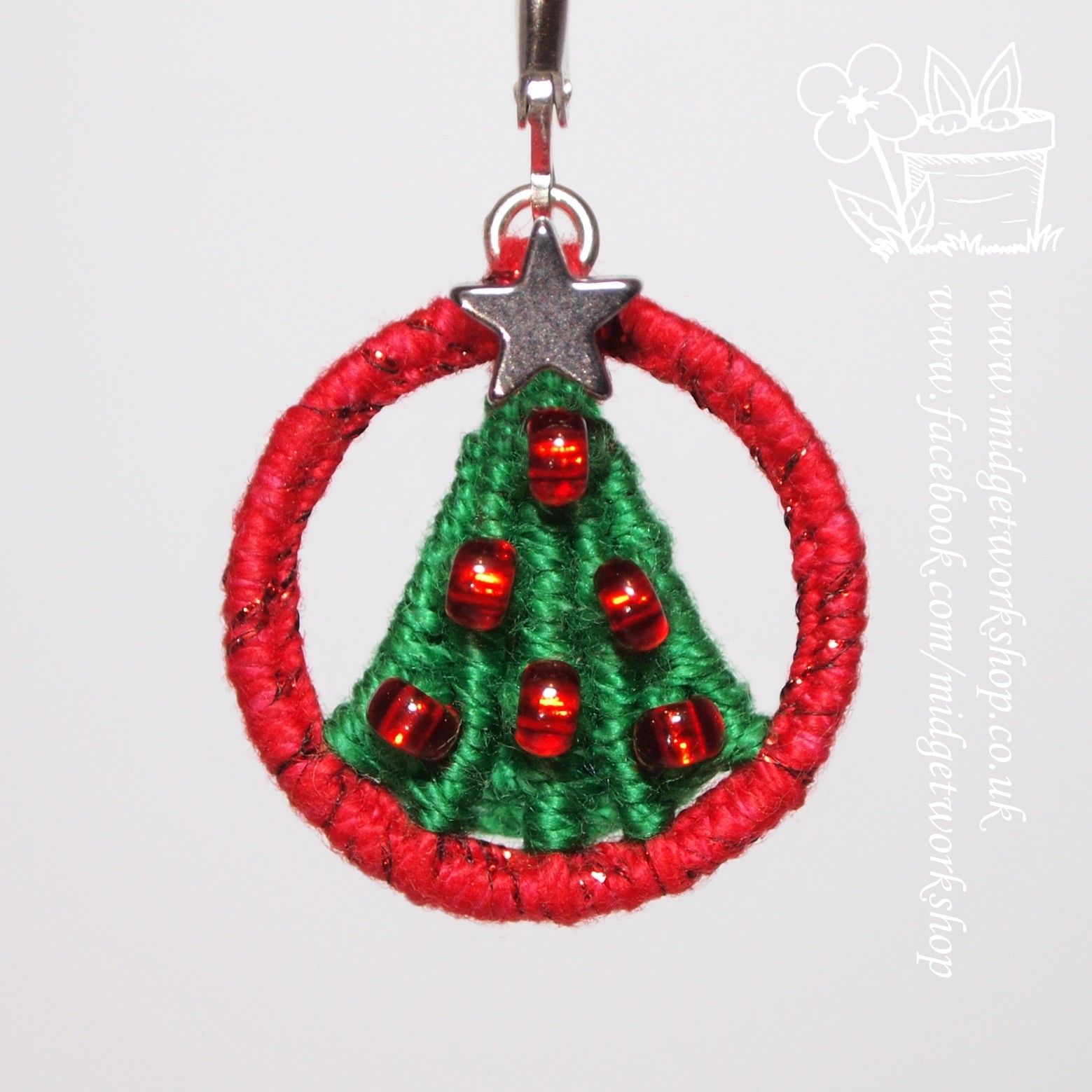 O Christmas Tree Dorset Button Stitch Marker The Midget