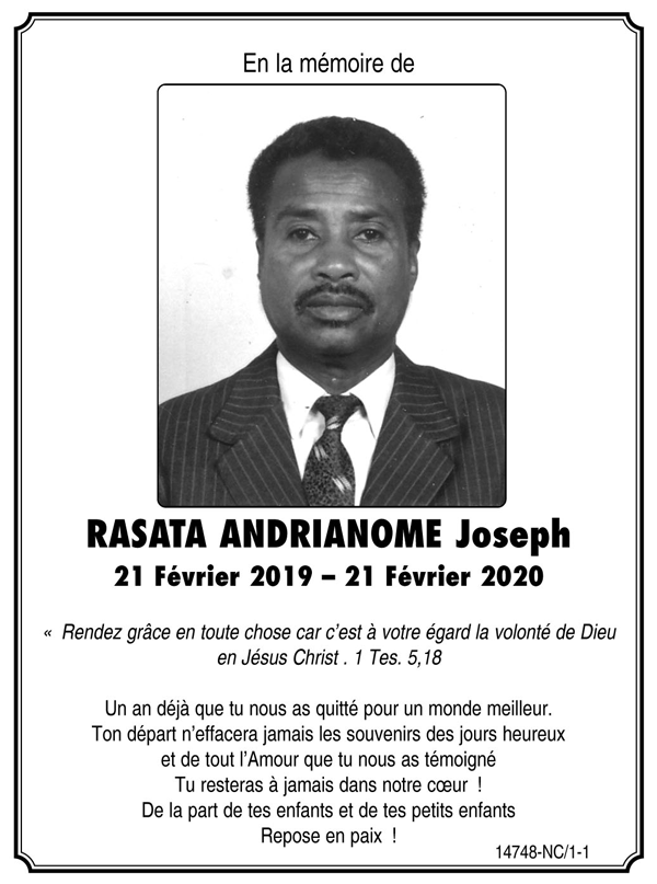 Nécrologie du 21 février 2020