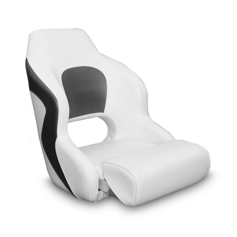 Premium Captain's Bucket FlipUp Bolster Seat White/Grey Style
