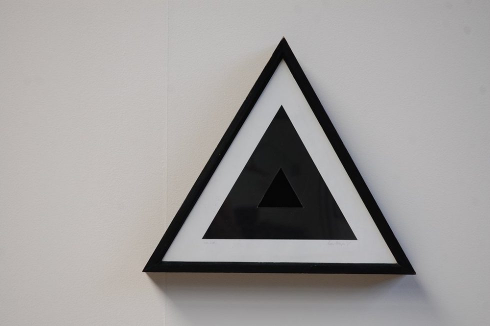 Kees Meijer Geometric triangle wall sculpture 1975 Mid Mod Design
