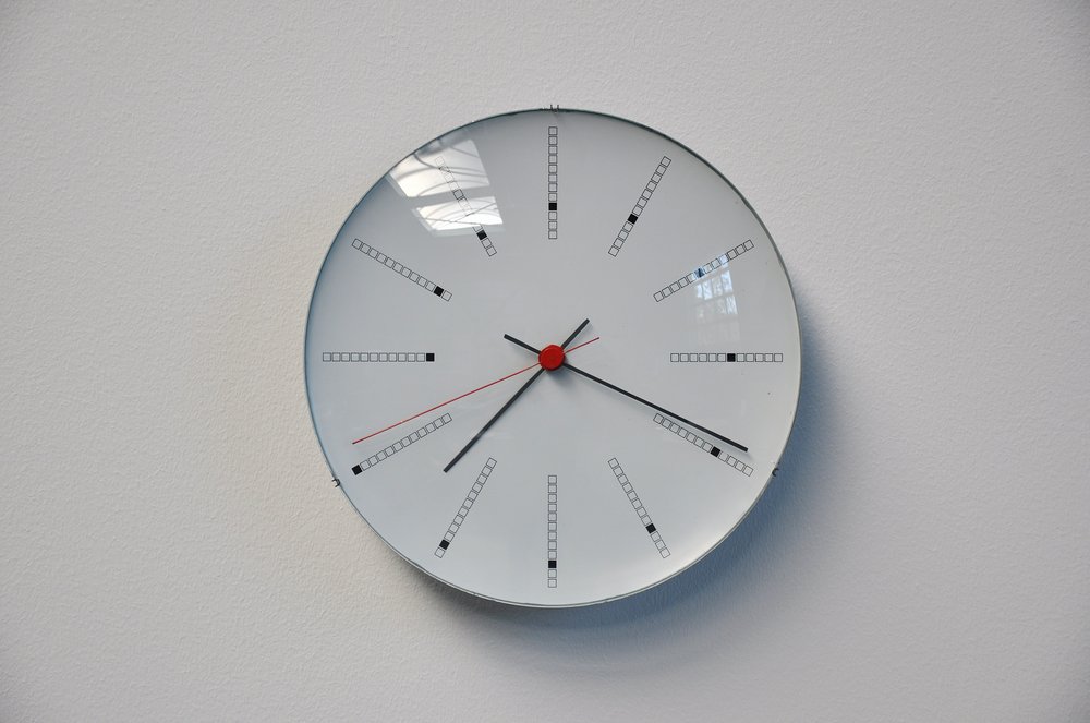 Arne Jacobsen bankers clock for Louis Poulsen 1971 Mid Mod Design