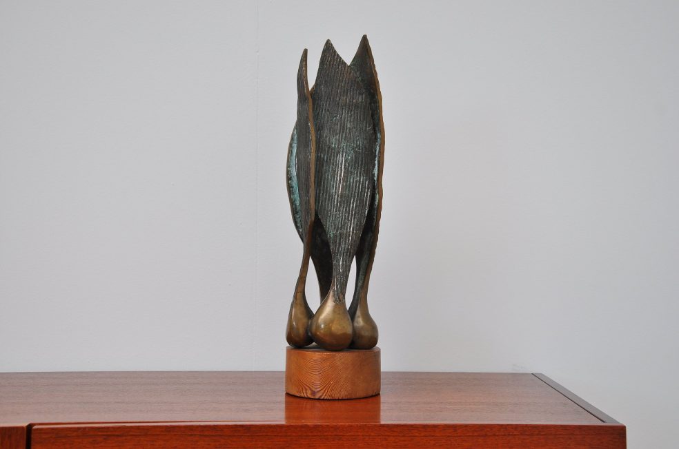 Belgian solid bronze tree sculpture 1960 Mid Mod Design