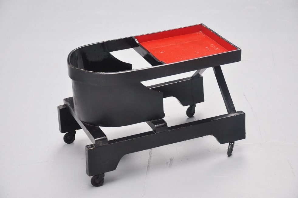 Art deco kids cart on wheels 1930 Mid Mod Design