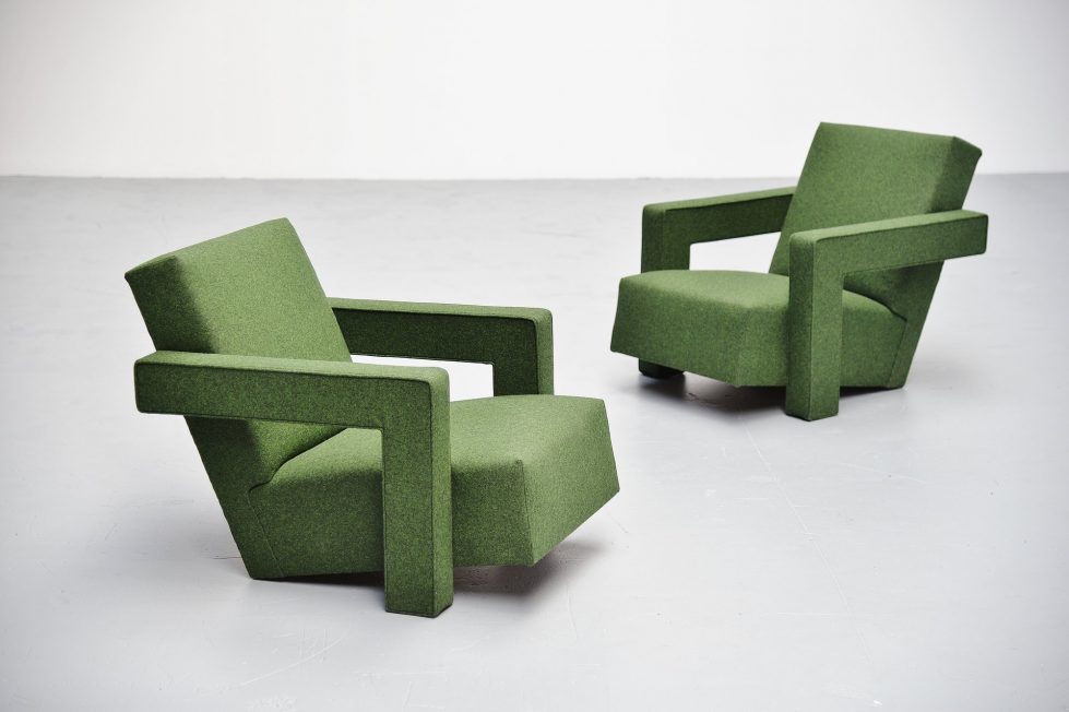 Gerrit Rietveld Utrecht chairs Metz & Co 1961 Mid Mod Design
