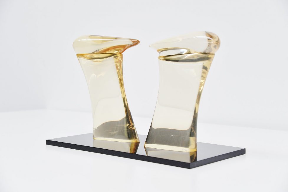 Jan Verschoor early plexiglass sculpture Holland 1970 Mid Mod Design