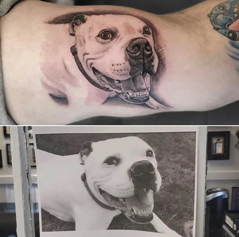 Dog Portrait Tattoos Blackwork Tattooing Midnight Moon