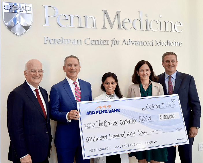 MID PENN BANK DONATES 100,000 TO BASSER CENTER FOR BRCA AT PENN