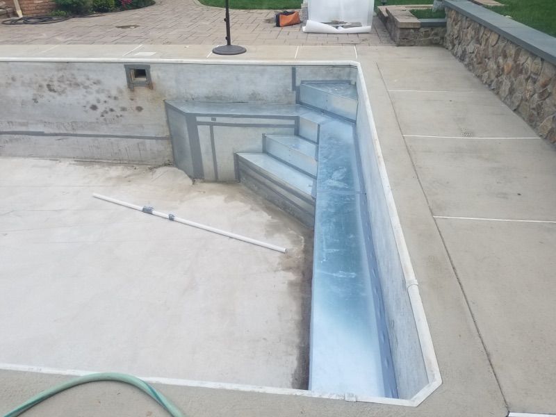 Stairs Vinyl Over Steel Mid State Pool Liners