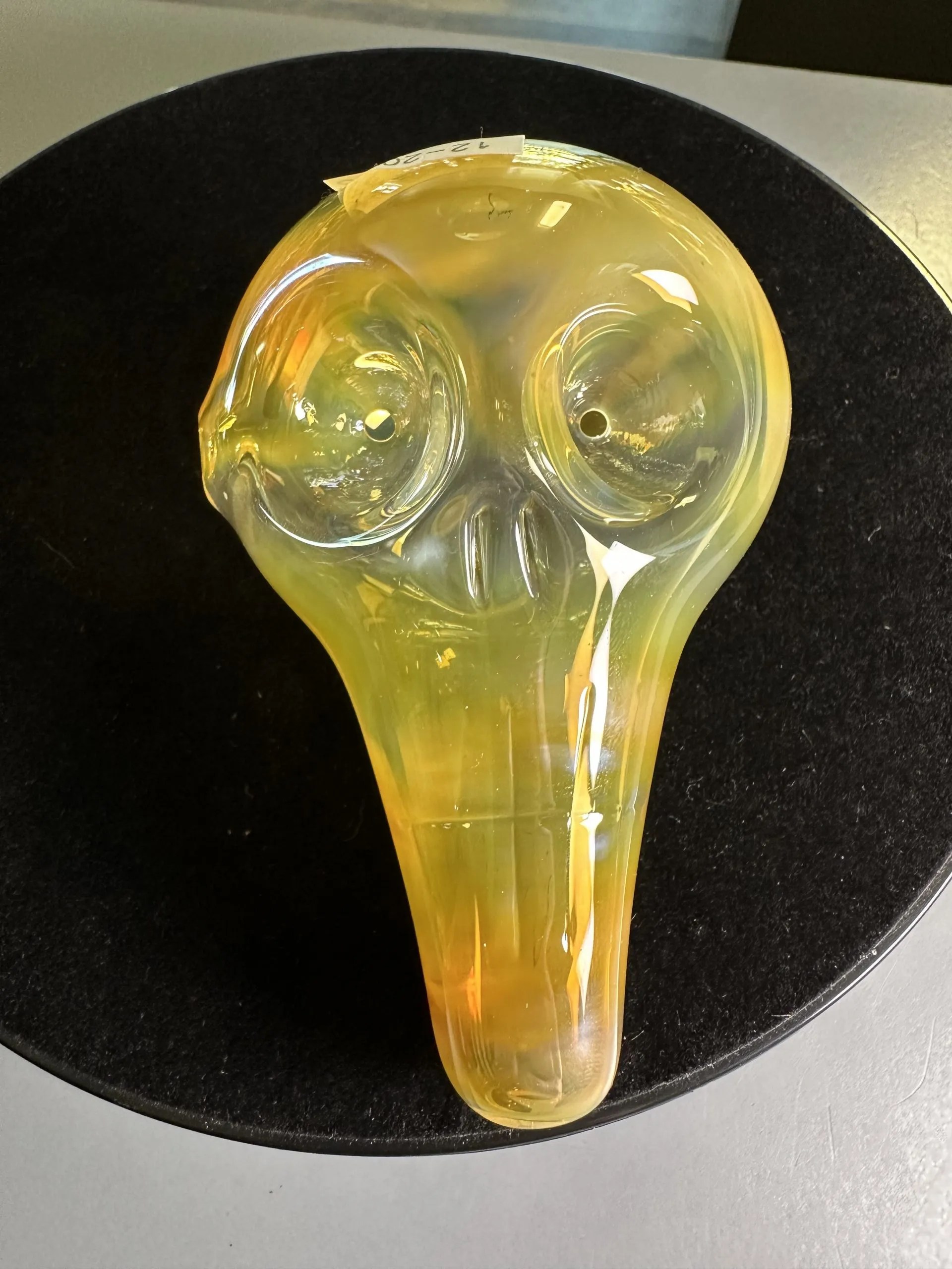 USA Made Glass Amber and Luke Dry Pipe 2 Eye 2 Bowl Skull Midtown Direct Smoke Shop