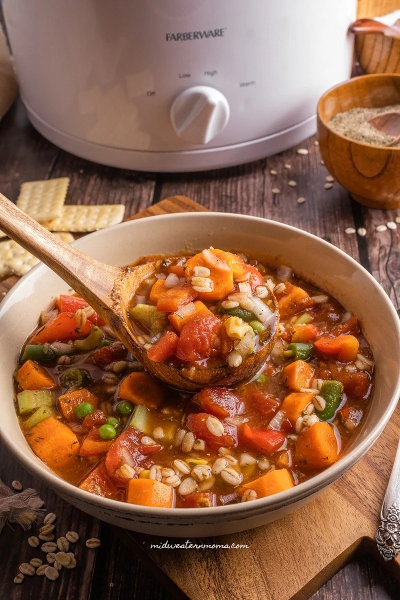 Hearty Slow Cooker Vegetable Soup Midwestern Moms