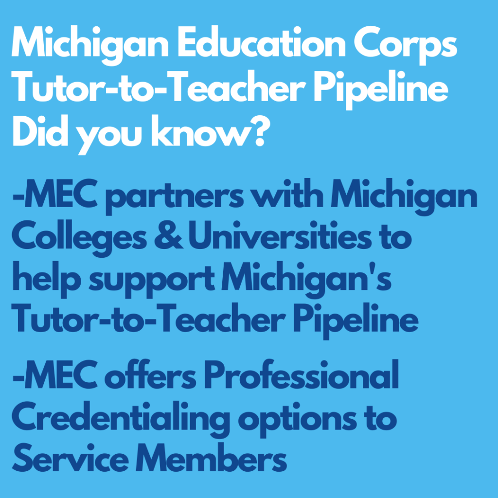 MEC's TutortoTeacher Pipeline Michigan Education Corps