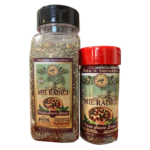 Sicilian Pizza Sauce Blend with shaker top Mie Radici Inc