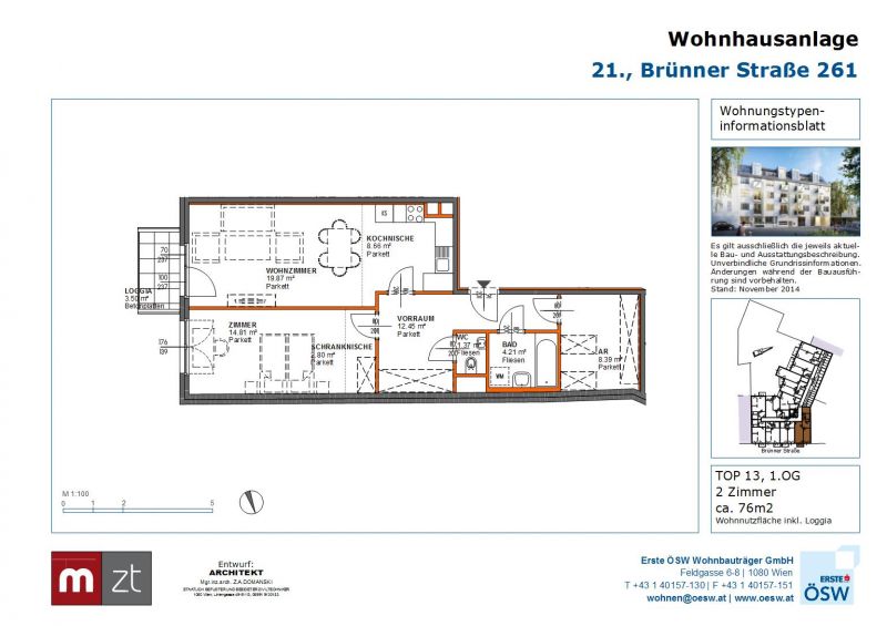 Provisionsfreie Genossenschaftswohnung mit Balkon 1210 Wien Wohnung