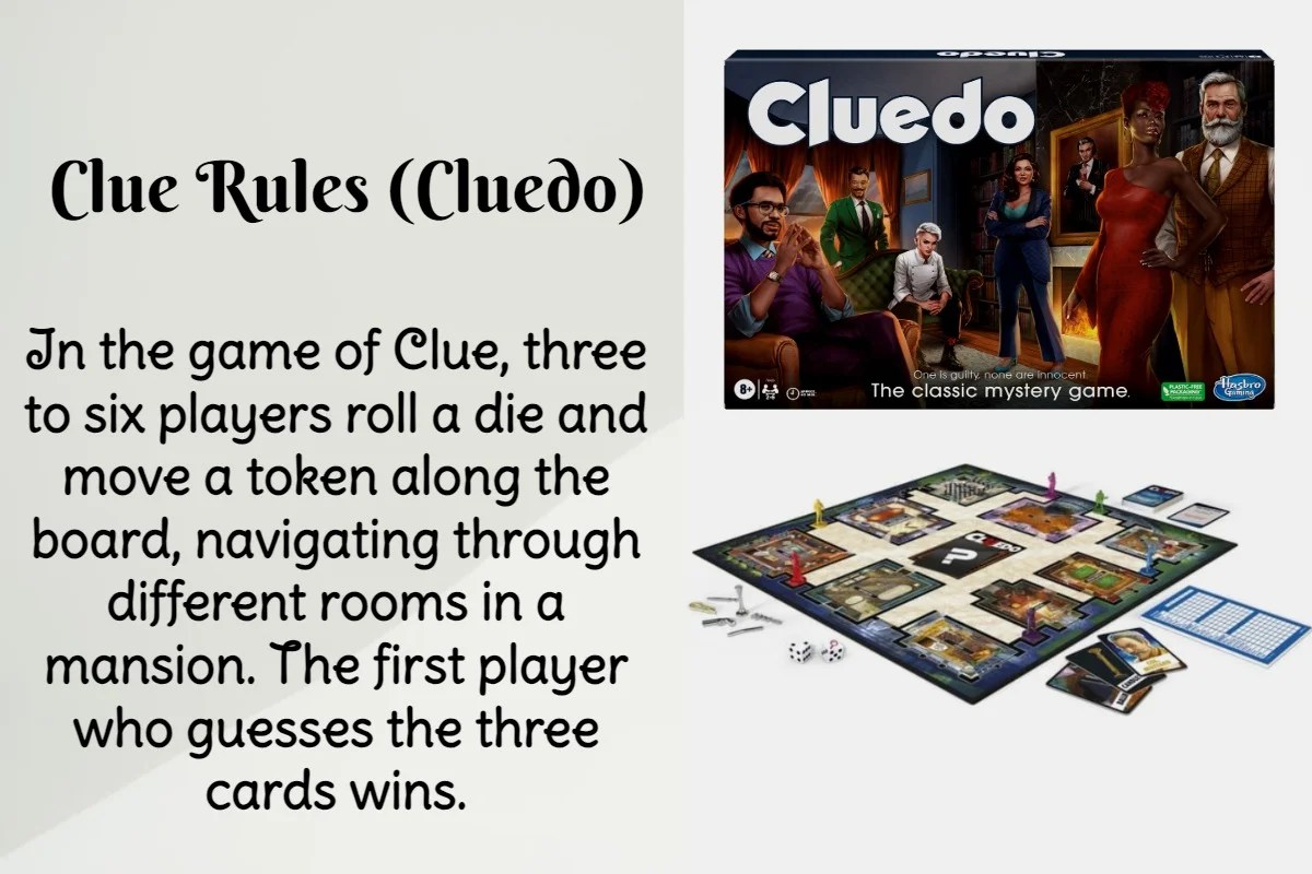 The Rules For Cluedo (Clue Rules & Instructions) Miexto Board Games