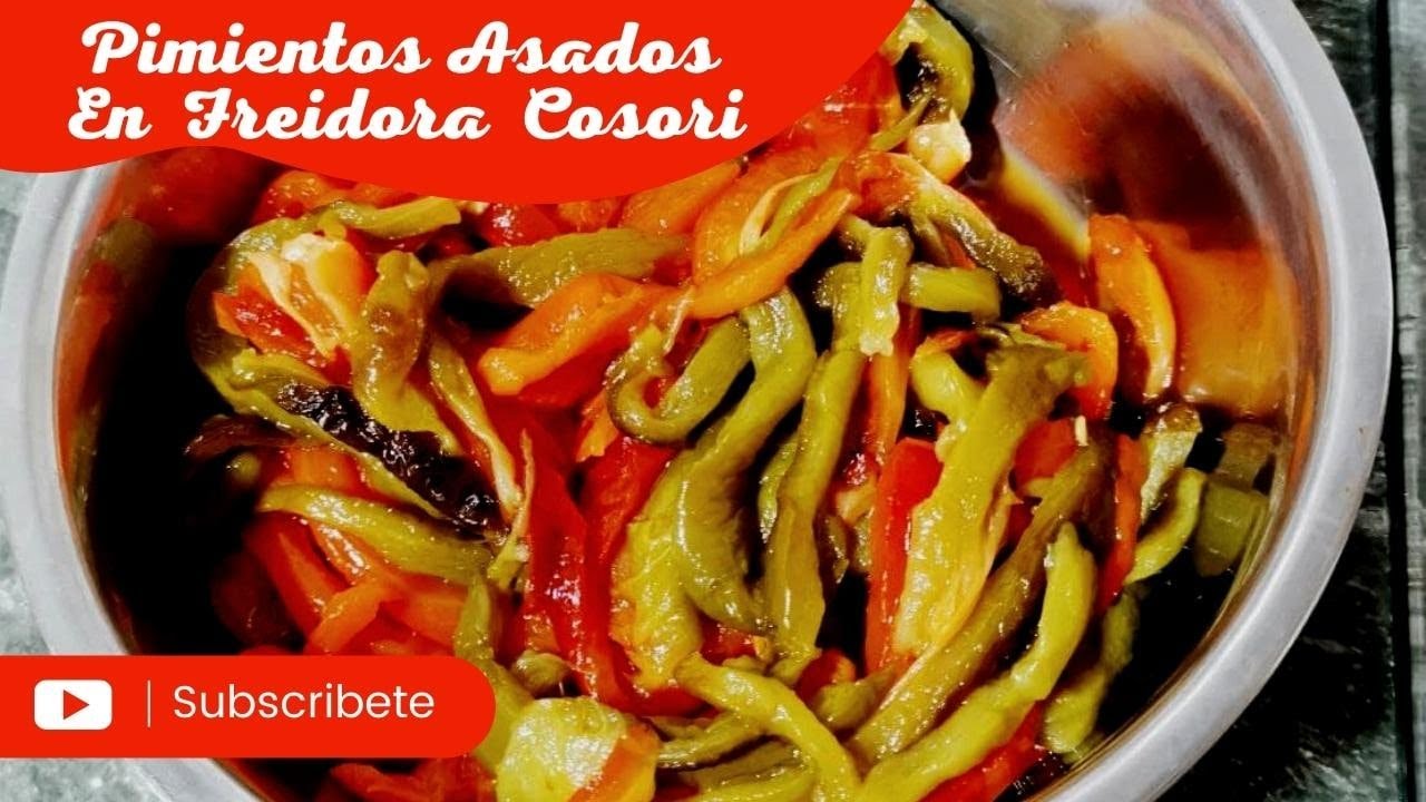 Receta de PIMIENTOS ASADOS en Freidora de Aire ¡Solo 5 Pasos!