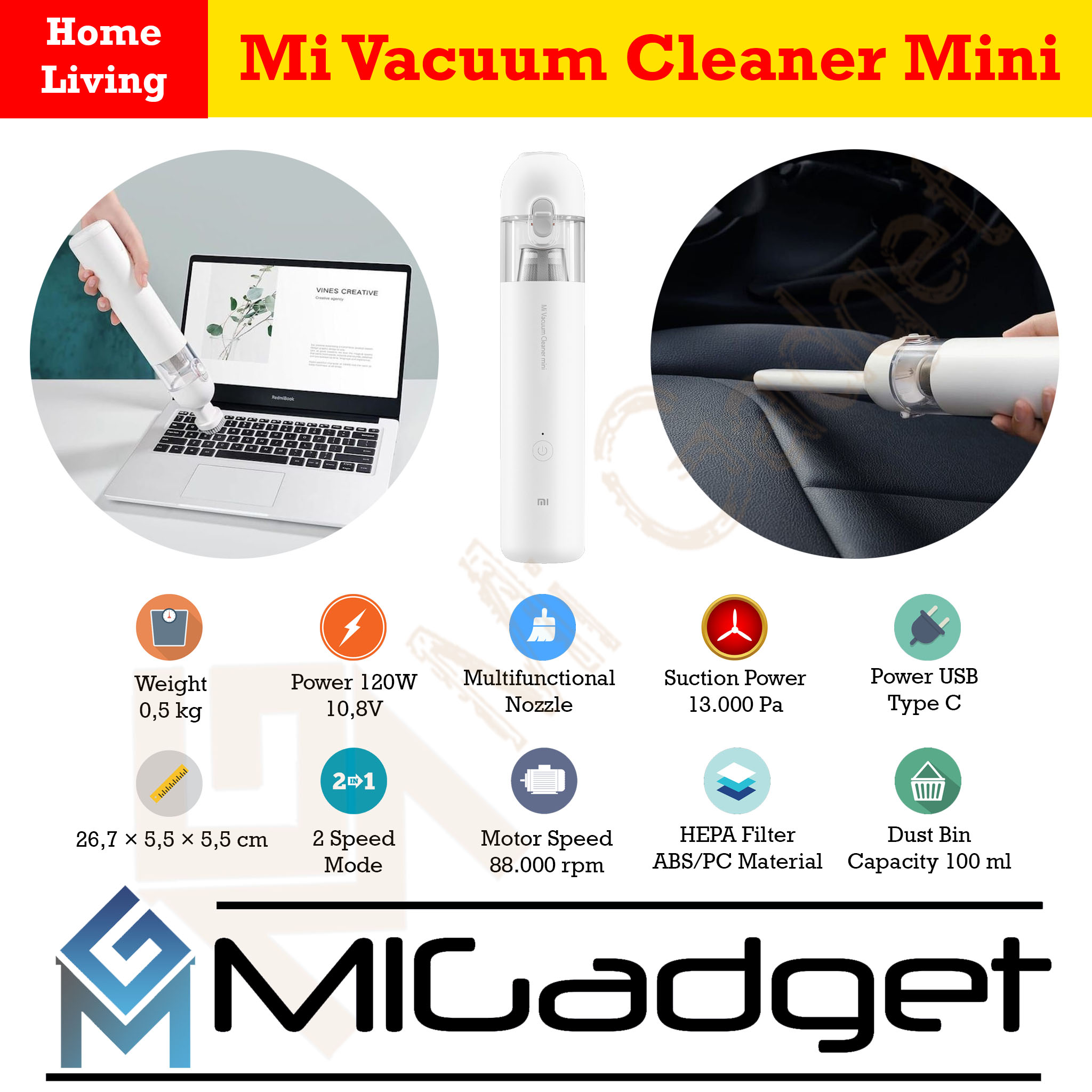Xiaomi Mi Vacuum Cleaner Mini Vacumm Cleaner Mobil Mi Gadget Malang