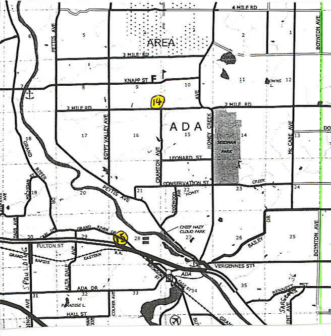 Ada Tp. Cemeteries Map and Locations