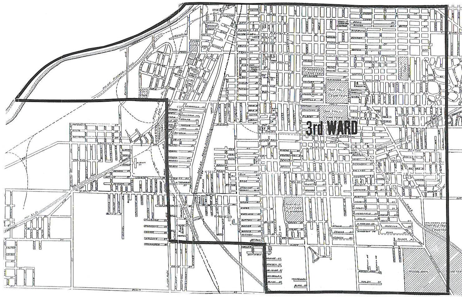 1920 Map of Grand Rapids, Ward Three